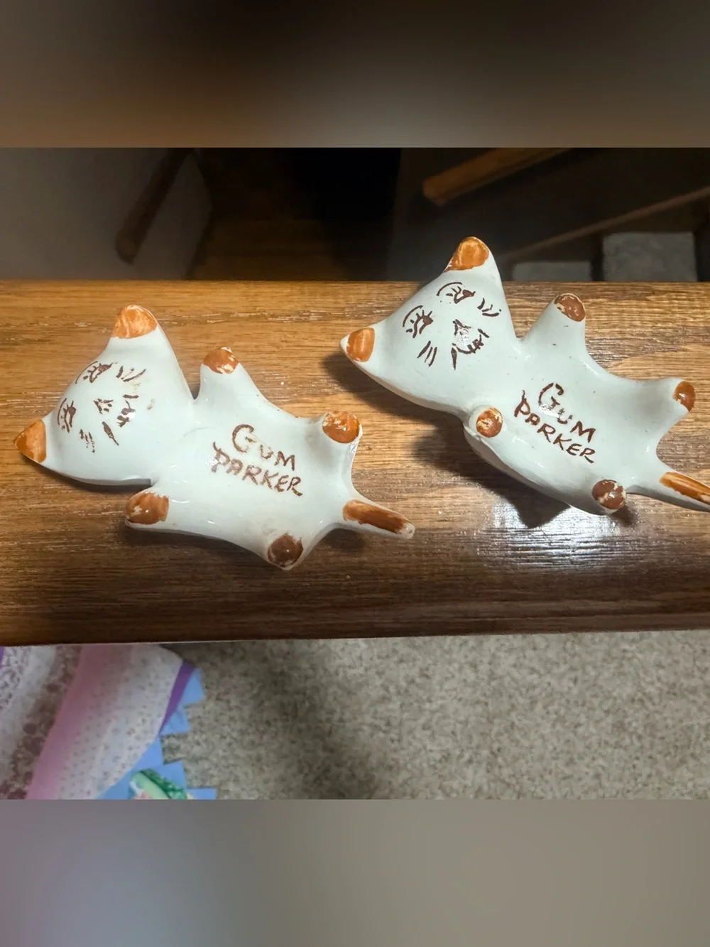 Vintage Cat Gum Parkers, miniature bull dog and lamb MCM